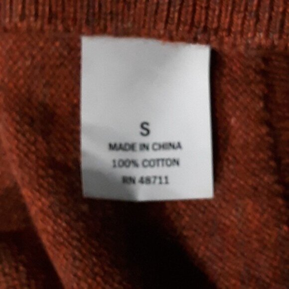 Falls Creek Falls Creek Sweater Long Sleeve 100% Cotton Rust New - Picture 4 of 5